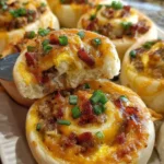 Freshly baked savory breakfast rolls filled with herbs and spices