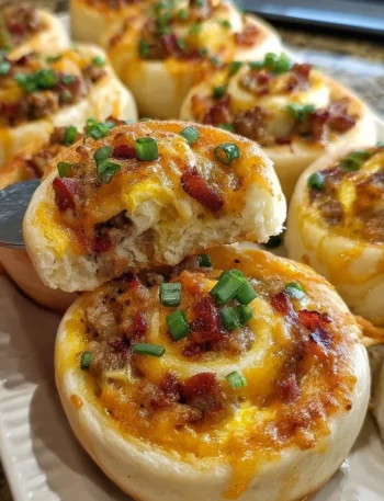 Freshly baked savory breakfast rolls filled with herbs and spices