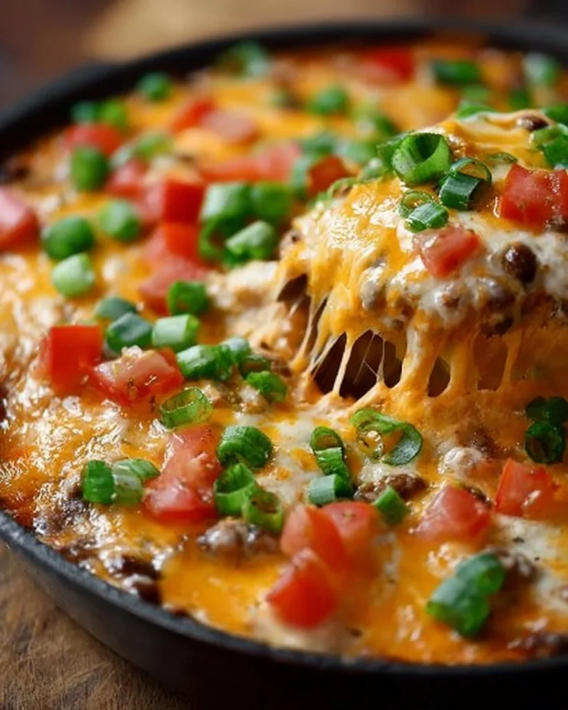 Delicious Cheesy Bean Dip served with tortilla chips
