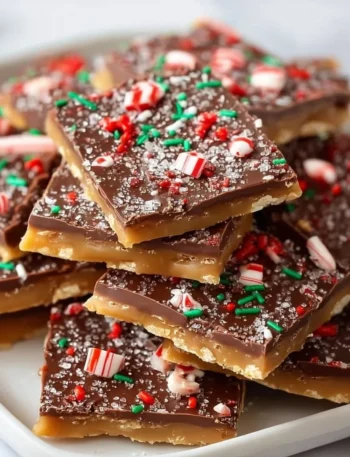 Delicious homemade Christmas Crack dessert with chocolate and nuts
