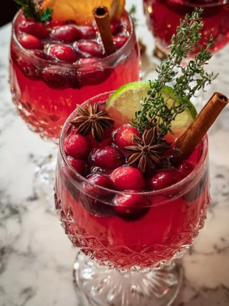 Refreshing and festive alcohol-free Christmas Punch in a holiday setting