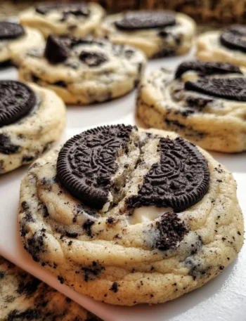 Delicious Cookies and Cream Cookies fresh out of the oven