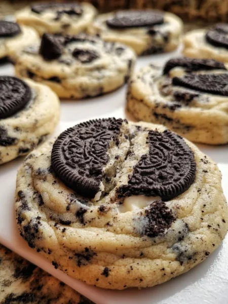 Delicious Cookies and Cream Cookies fresh out of the oven