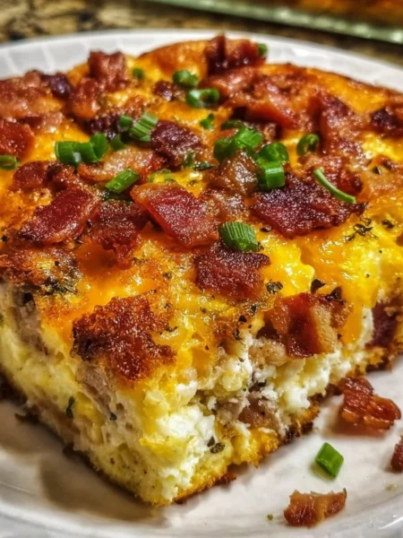 Crack Breakfast Casserole with eggs, cheese, and sausage