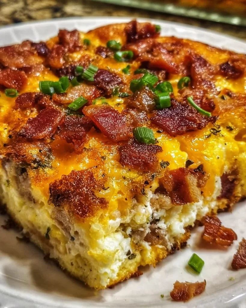 Crack Breakfast Casserole with eggs, cheese, and sausage