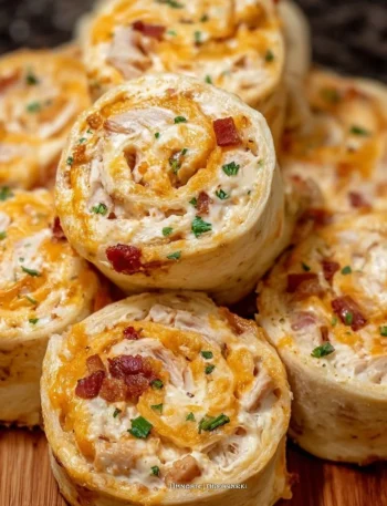 Delicious Crack Chicken Pinwheels served on a platter