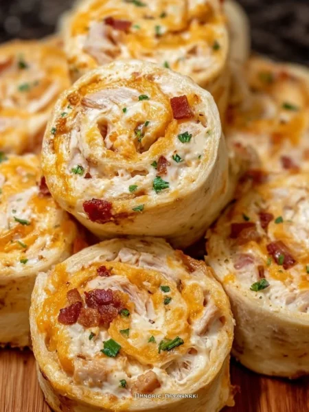 Delicious Crack Chicken Pinwheels served on a platter