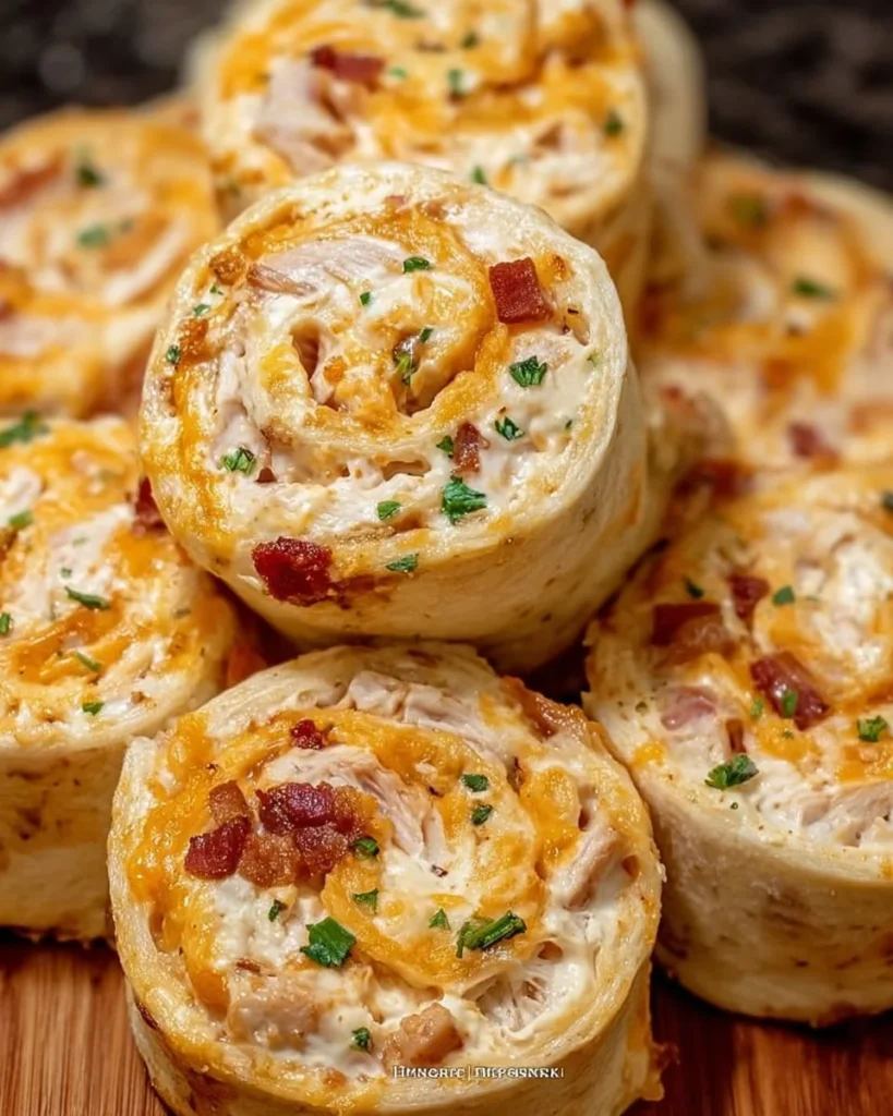 Delicious Crack Chicken Pinwheels served on a platter