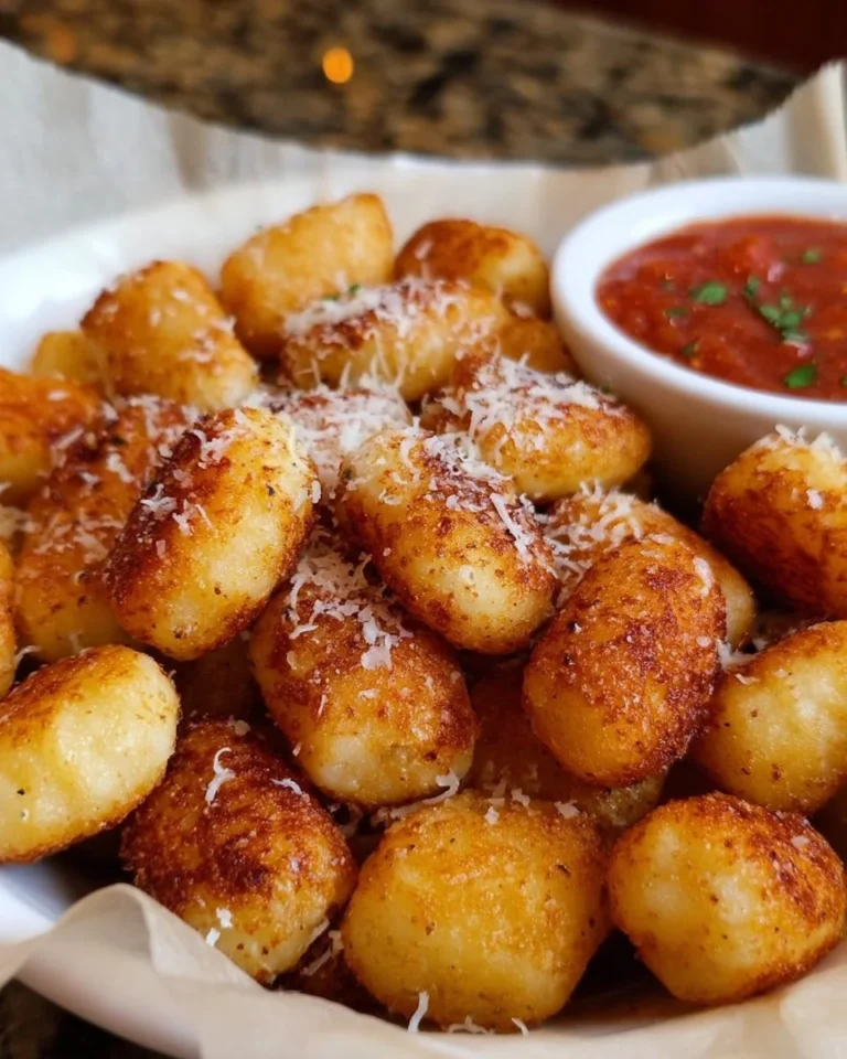 Crispy air fryer gnocchi served with herbs and spices