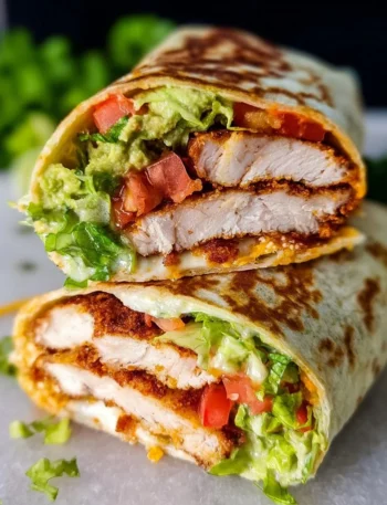 Crispy Chicken Wrap with fresh ingredients and crispy chicken filling