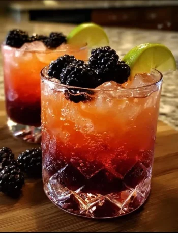 A beautiful sunset cocktail featuring Crown Royal Blackberry Whisky.