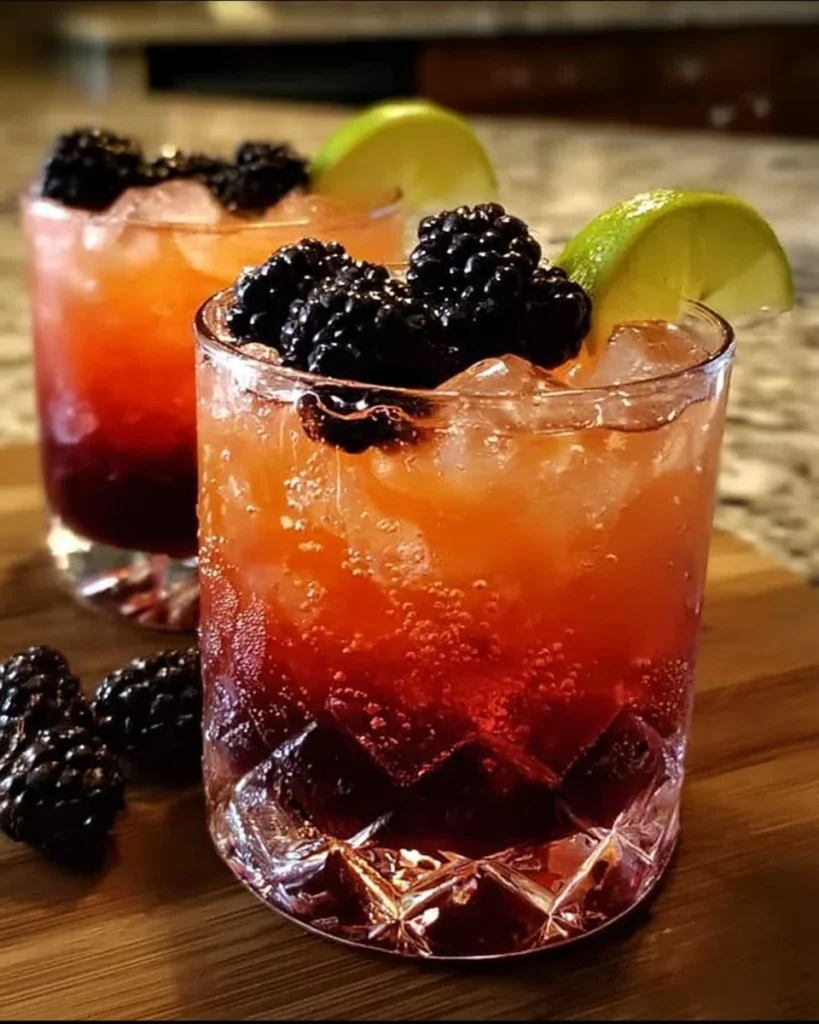 A beautiful sunset cocktail featuring Crown Royal Blackberry Whisky.