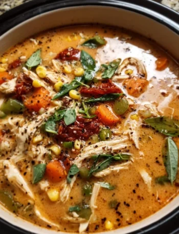 A hearty bowl of fall Crockpot Soup ready for warming meals.