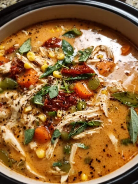 A hearty bowl of fall Crockpot Soup ready for warming meals.