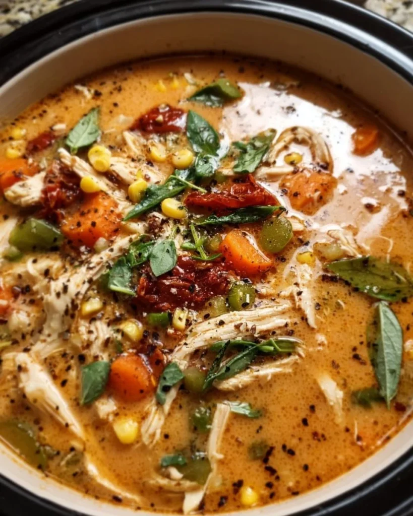 A hearty bowl of fall Crockpot Soup ready for warming meals.