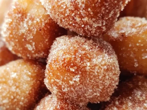 Healthy air fryer churro bites, crispy and delicious dessert treats.