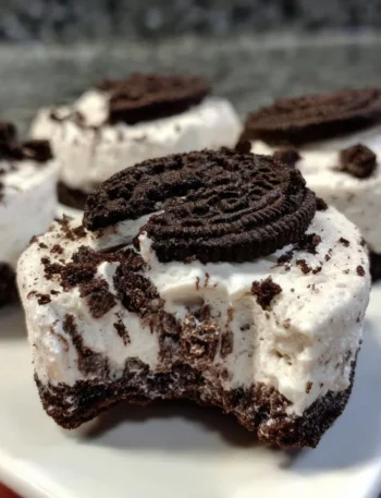 Healthy No-Bake Oreo Cheesecake Bites topped with crushed Oreos