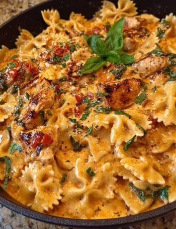 Delicious Marry Me Chicken Pasta served in a bowl with a creamy sauce and fresh herbs.