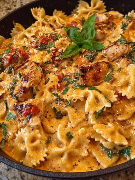 Delicious Marry Me Chicken Pasta served in a bowl with a creamy sauce and fresh herbs.