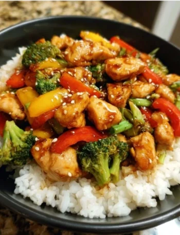 One-Pan Teriyaki Chicken Stir Fry with colorful veggies and sauce.
