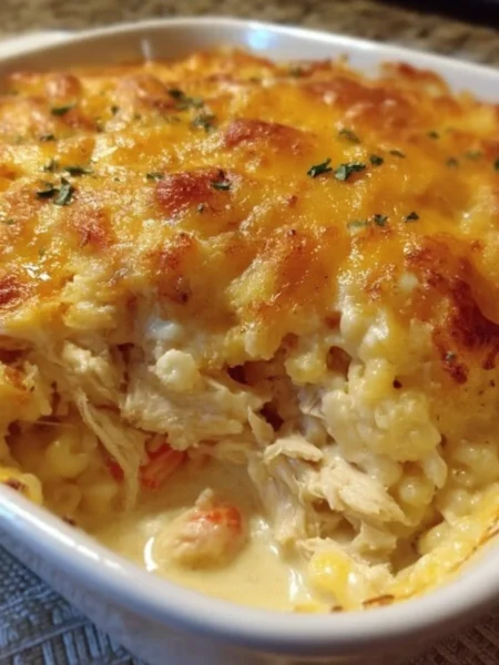 Baked chicken casserole dish inspired by Paula Deen's recipe