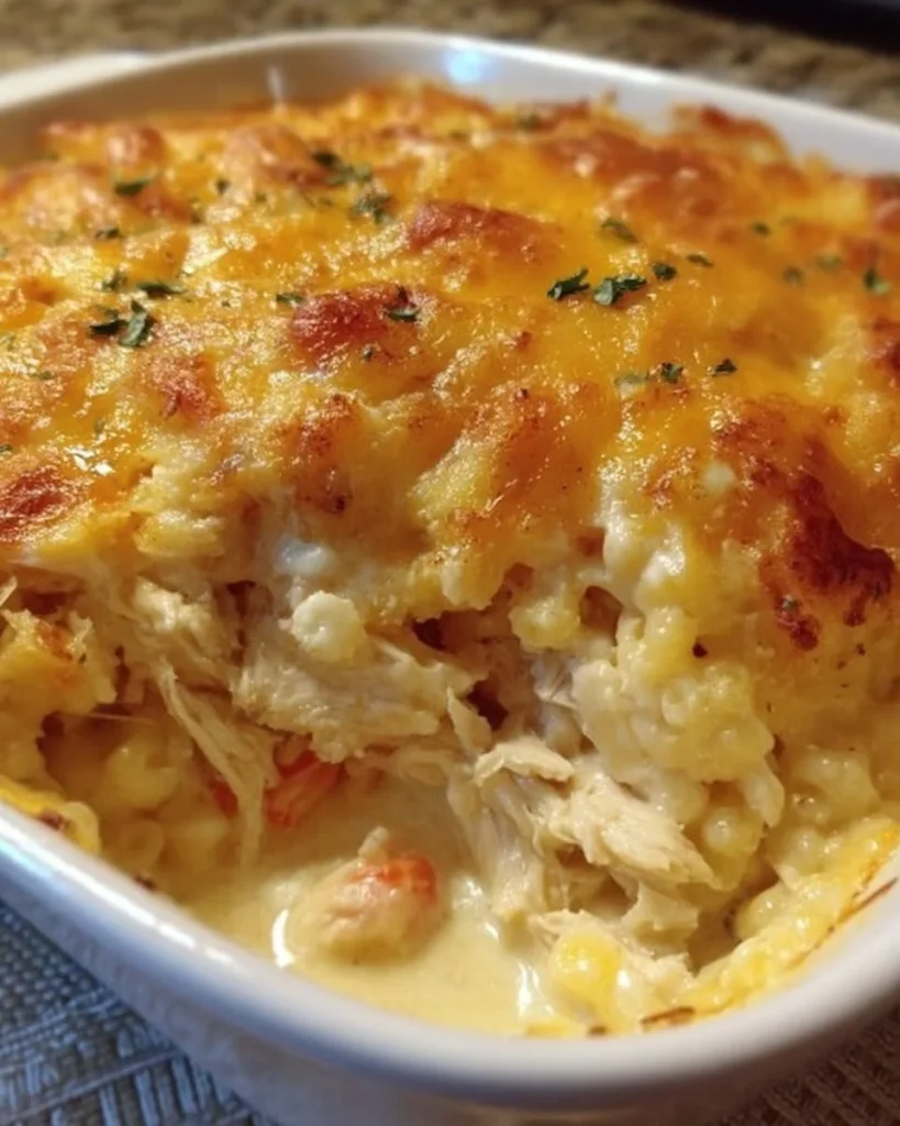 Baked chicken casserole dish inspired by Paula Deen's recipe