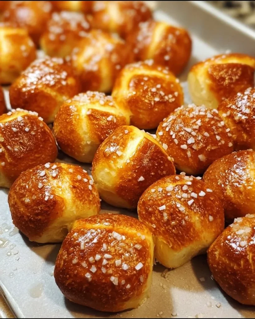 Delicious homemade pretzel bites served with mustard dip