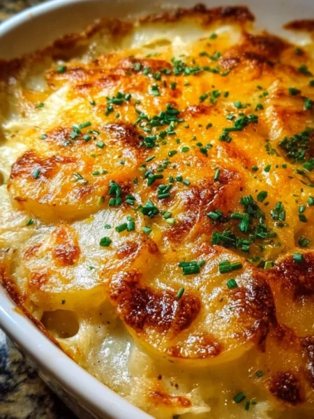 Ruth's Chris Gratin Potatoes served as a rich, cheesy side dish.