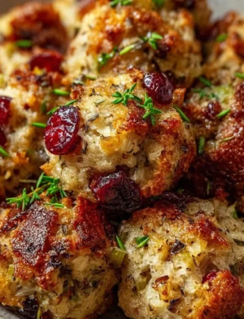 Delicious Thanksgiving stuffing balls served on a festive table