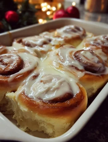 Delicious homemade cinnamon rolls with cream cheese frosting.
