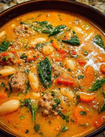 Bowl of Tuscan White Bean Soup garnished with herbs and served with bread