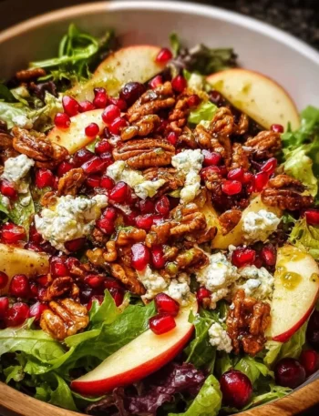 Winter Christmas Salad with honey mustard dressing, festive and fresh