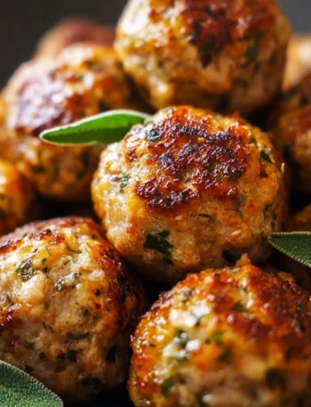 Apple and Sage Turkey Meatballs served on a plate.