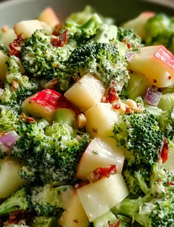 Fresh apple broccoli salad with vibrant ingredients for a healthy meal