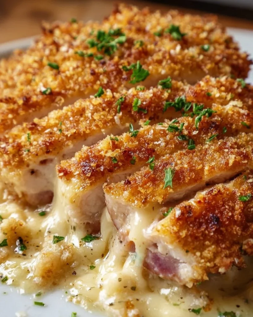 Delicious Chicken Blue Ribbon dish served elegantly on a plate.