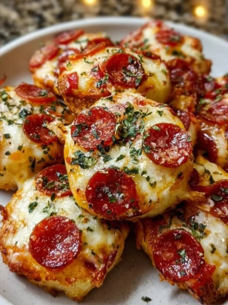 Delicious Christmas pizza bites ready to serve for the holiday season