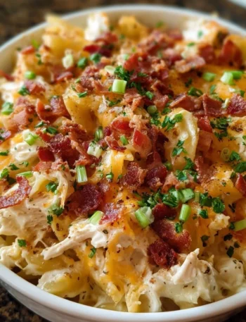 Delicious Crazy Good Casserole topped with melted cheese and herbs