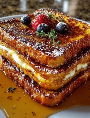 Delicious Crème Brûlée French Toast with a caramelized sugar crust