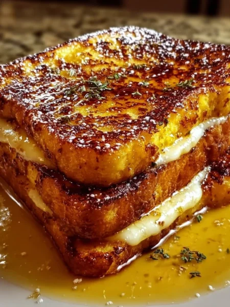 Delicious Crème Brûlée French Toast with caramelized sugar topping