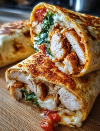 Crunchy crispy air fryer chicken wrapped with mozzarella in a delicious wrap.