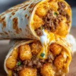 Easy cheesy potato burritos filled with creamy cheese and seasoned potatoes