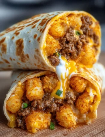Easy cheesy potato burritos filled with creamy cheese and seasoned potatoes