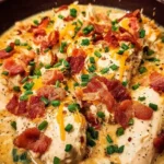 Delicious slow cooker crack chicken recipe with creamy ranch and bacon