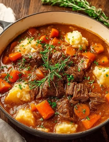 Delicious fall apple cider stew mash served in a rustic bowl.