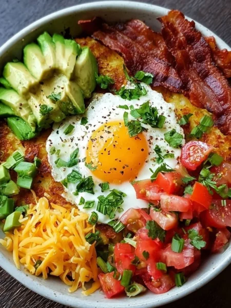 Delicious high protein breakfast bowls topped with fresh fruits and nuts