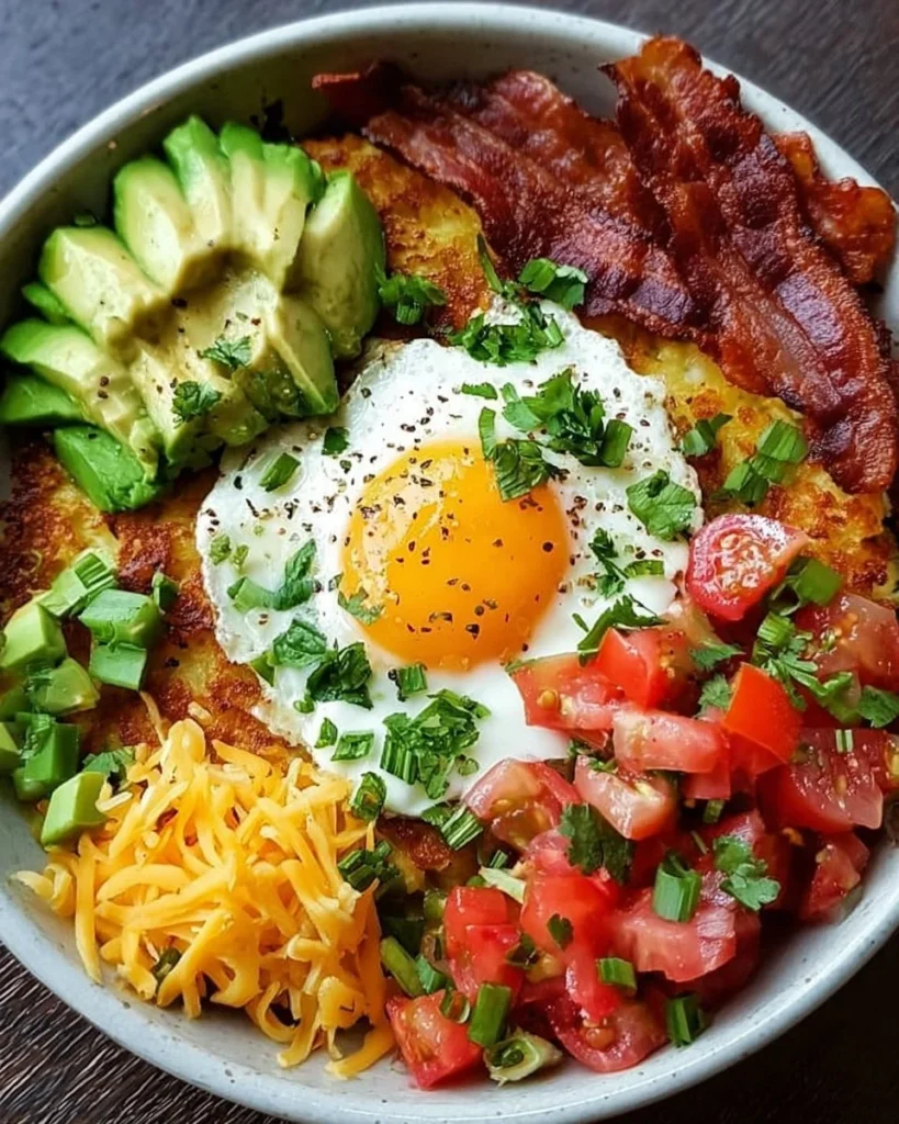 Delicious high protein breakfast bowls topped with fresh fruits and nuts