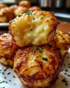 Crispy Mashed Potato Cheese Puffs served on a plate with dipping sauce.