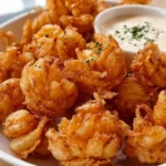Mini Bloomin' Onions with Buttermilk Ranch Dip on a plate