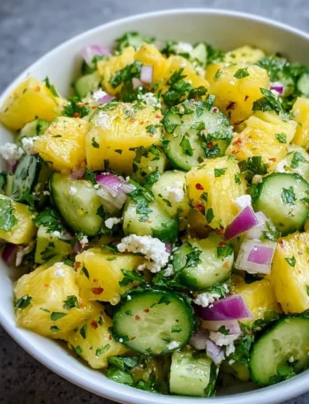 Delicious Pineapple Cucumber Salad with vibrant fruits and vegetables