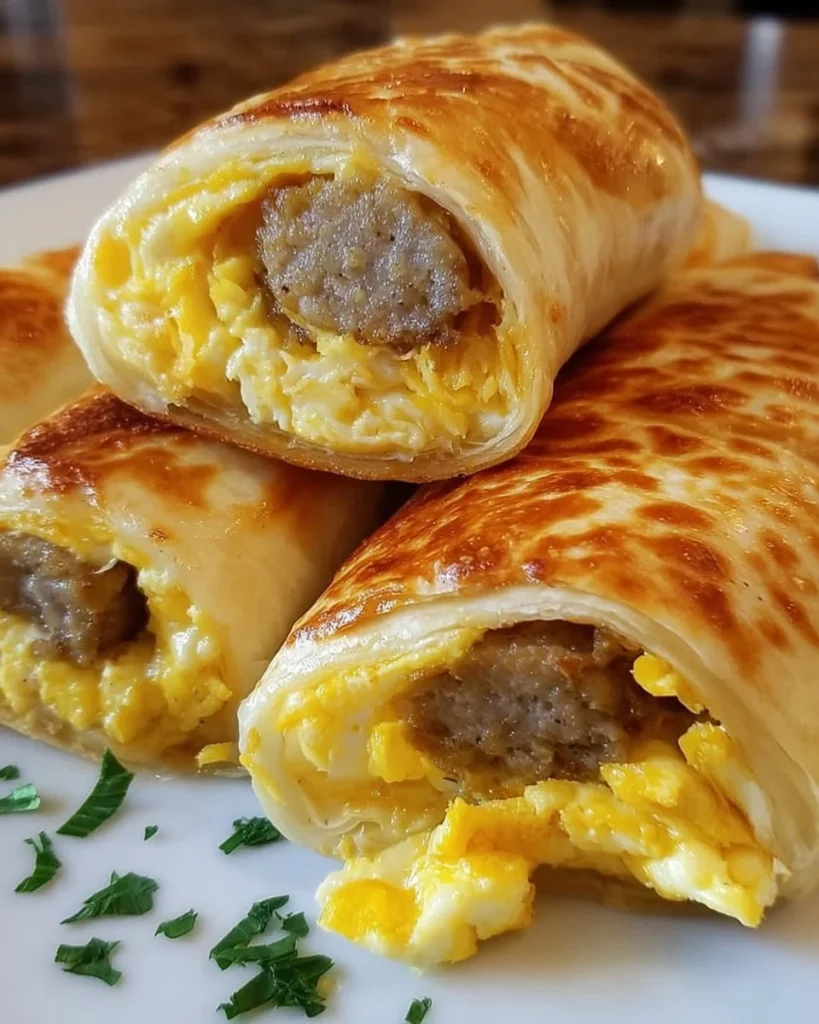 Sausage Egg Breakfast Roll-Ups - Quick and Easy Morning Recipe